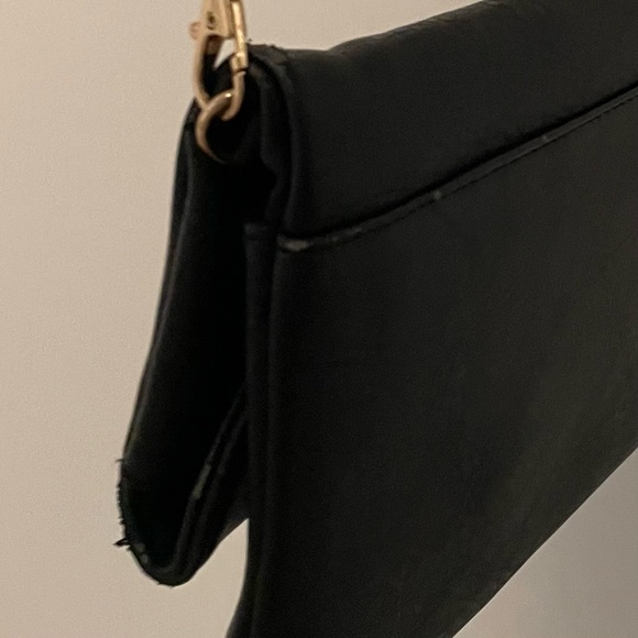 Urban Expressions Faux Leather Black Clutch with Gold Chain - Picture 11 of 12